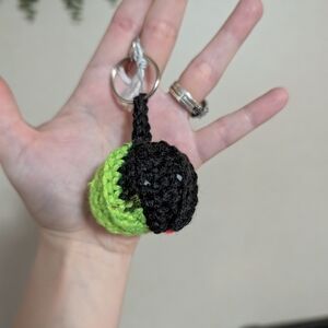 Crochet Toxic Pumpkin Keychain